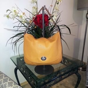 Coach Tan Pebbled Leather Turnlock Hobo 24771